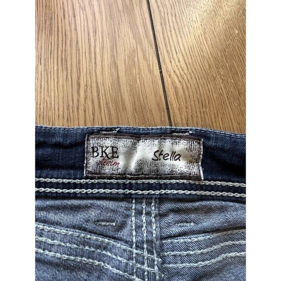 BKE STELLA Denim Blue Jeans Women's Size 27 24" CROP 3" Single Cuff Preppy Party - Picture 5 of 16
